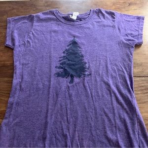 Purple nature‎ tshirt with tree, L